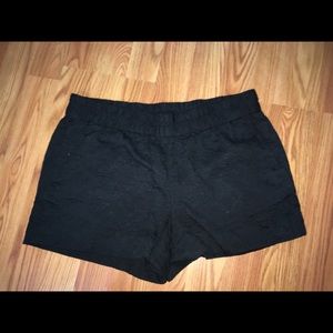 J. CREW Black Floral Jacquard Pull On Short SIZE 6